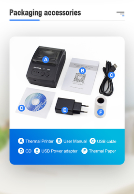 Принтер Bluetooth портативного термального сразу принтера POS мини 58mm